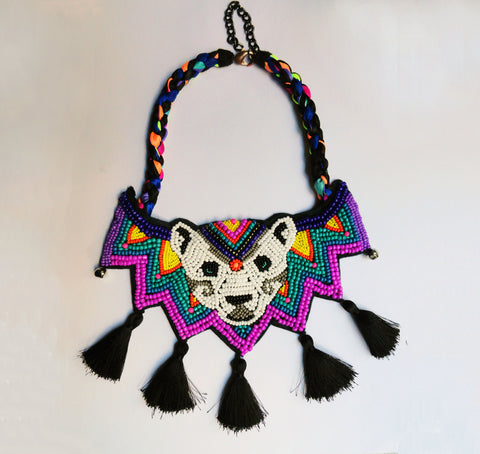 Tribal neon Cocorosie inspired necklace