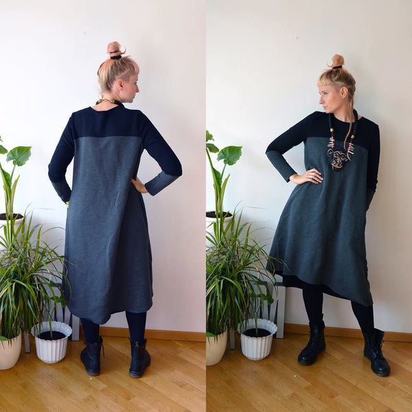 The Warmest Dress in the World - LightGrey + Purple
