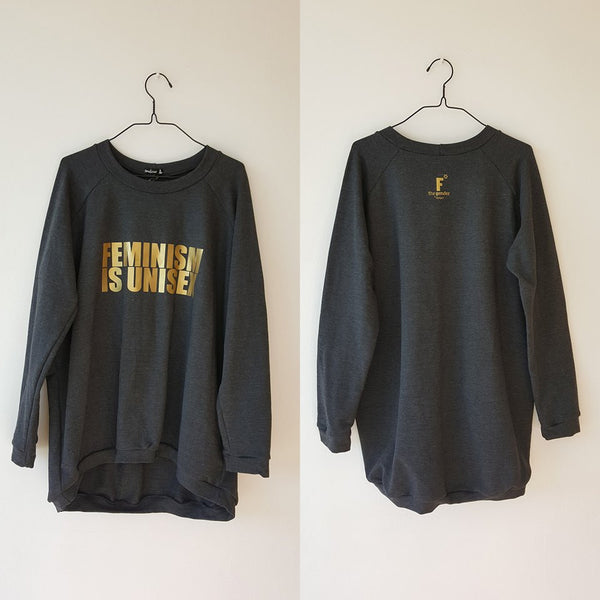 Unisex Sweater F=U: Graffit grey + gold