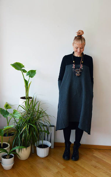 The Warmest Dress in the World - LightGrey + Purple