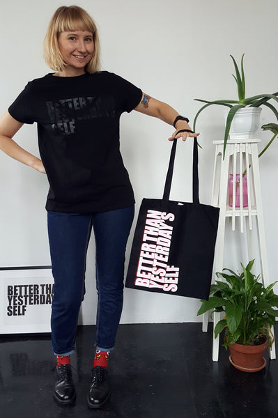 Unisex statement Tote bag BETTER THAN YESTERDAY'S SELF