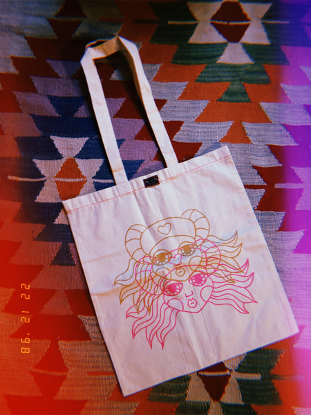 Handprinted Original Statement Cotton Tote Bags