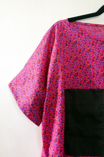 Oversized and fun Hot Pink Horse Patterned Cotton Dress