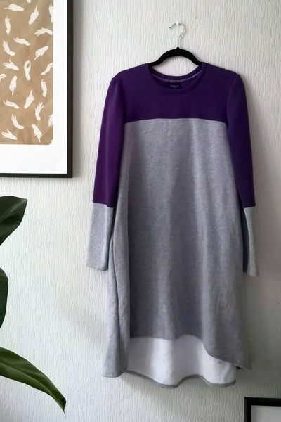 The Warmest Dress in the World - LightGrey + Purple