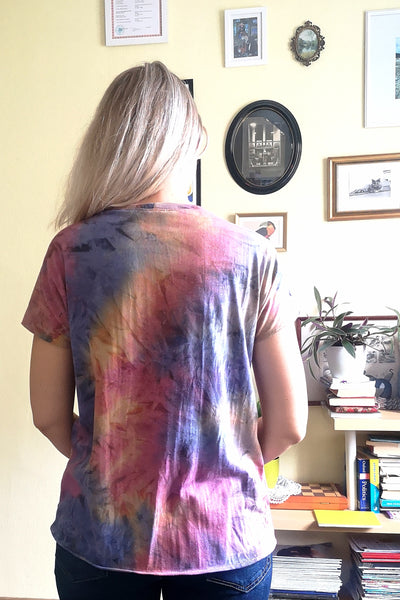Colourful Tie Dye Cotton Malvine.lv Special Design Handmade Unisex T shirt Heroine - Lāčplēsene