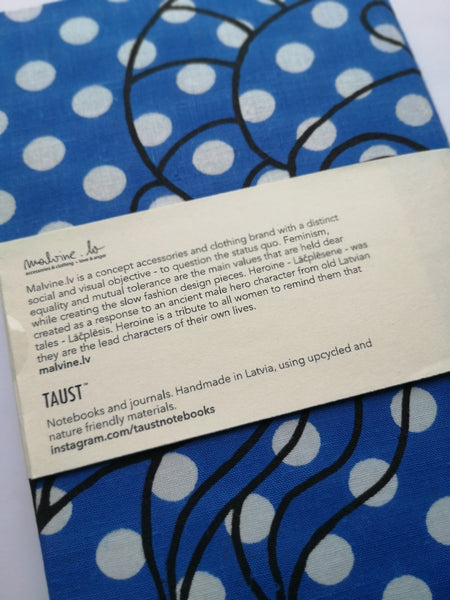 Zero Waste Vintage Handmade Heroine/ Lāčplēsene Bullet Journal Diary or Sketch Book