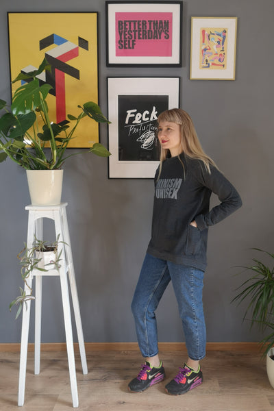 Unisex sweater F=U: Graffit grey + grey