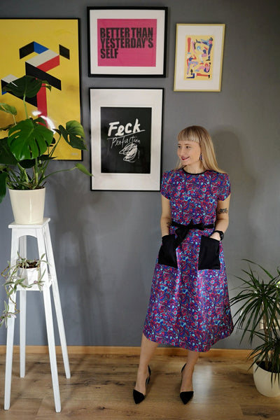 Colorful and Versetile Cotton Midi Dress with Pockets
