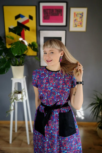 Colorful and Versetile Cotton Midi Dress with Pockets