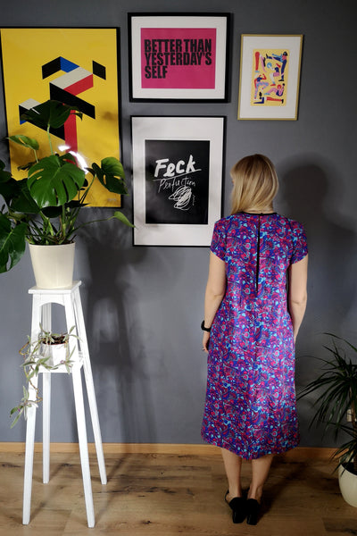 Colorful and Versetile Cotton Midi Dress with Pockets