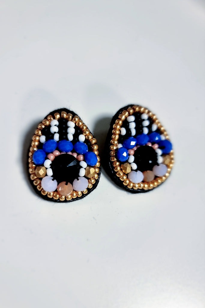 Small Version of Statement Earrings with Mystical All Feeling Eyes for Sensative Ears