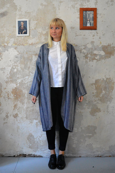 NEW Autumn Grey Woven Etno Style Long Sleeved warm Transformer Kimono - from dress to a kimono jacket