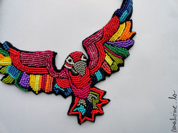 The Dream of a Red Macaw parrot necklace