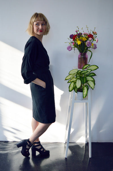 Fresh and New Spring Summer 2018 Black Linen Transformer Kimono - from dress to a summer coat